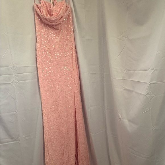 Windsor Kaitlyn Cowl Neck, Slit, Beaded, Sequin Formal Dress - Picture 6 of 6